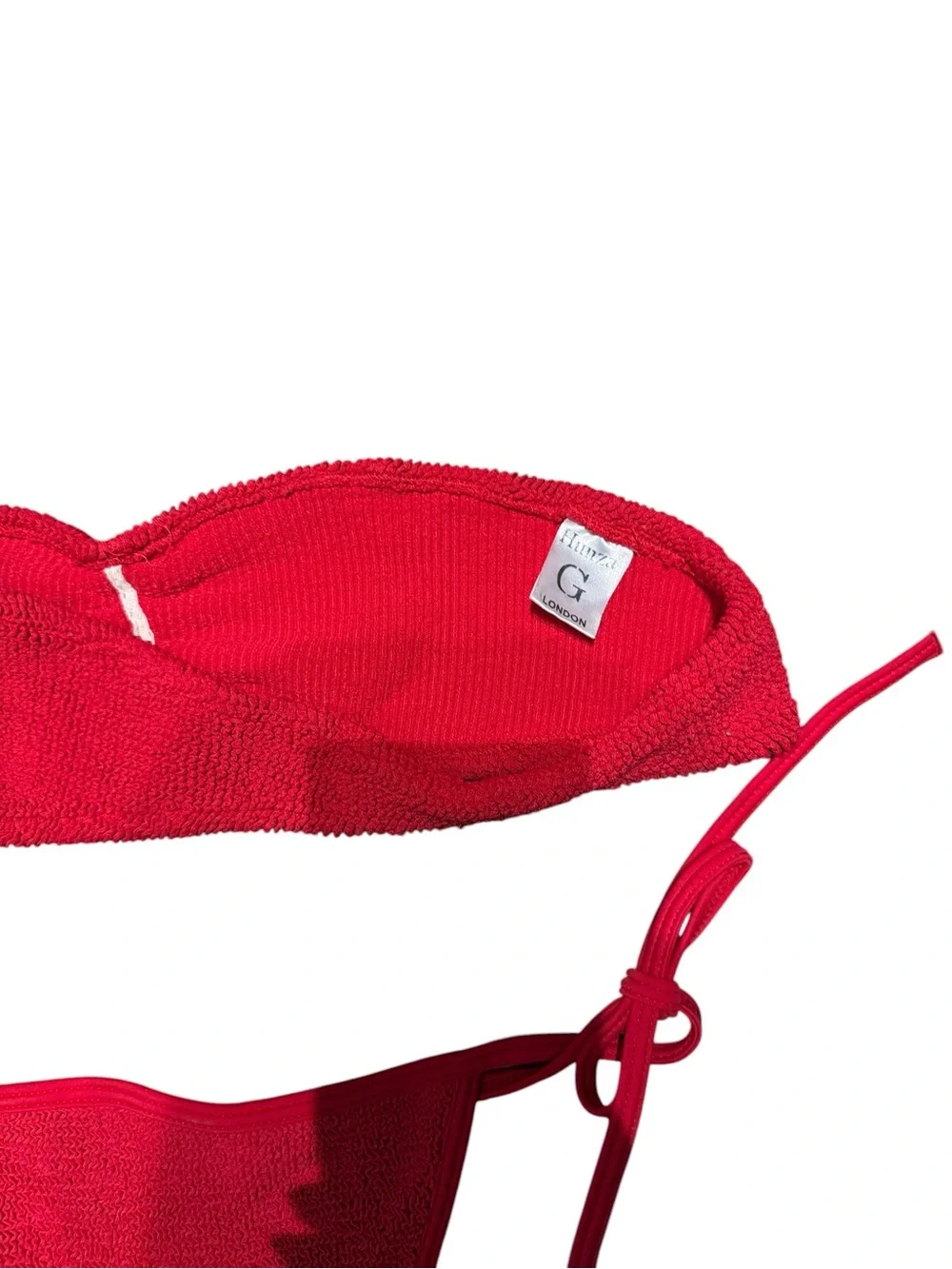 Hunza G Red Bandeau Textured Bikini Set - Picture 4 of 4